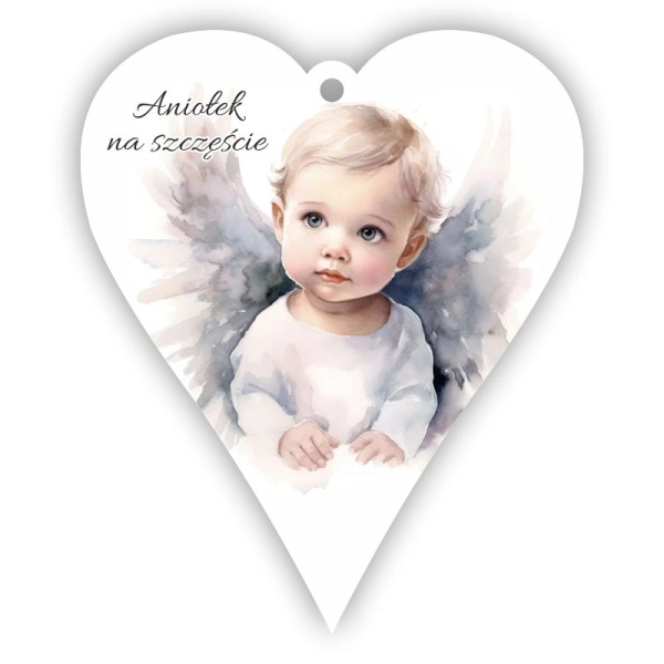 Zawieszka serce z aniołem N1